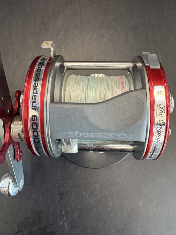 Abu Garcia Ambassadeur 6000 Red Baitcasting Reel Used Without Box Rank C - Image 4